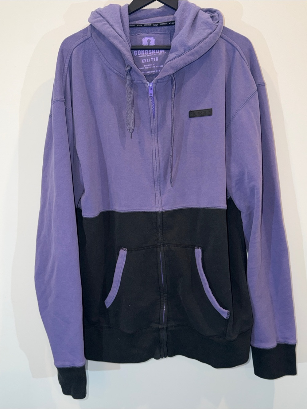 Gongshow Purple and Black Zip-Up Hoodie